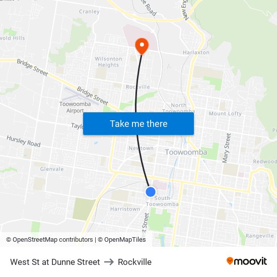 West St at Dunne Street to Rockville map