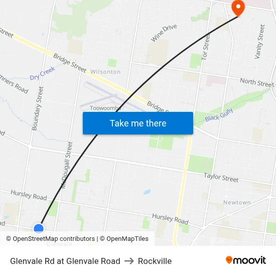 Glenvale Rd at Glenvale Road to Rockville map