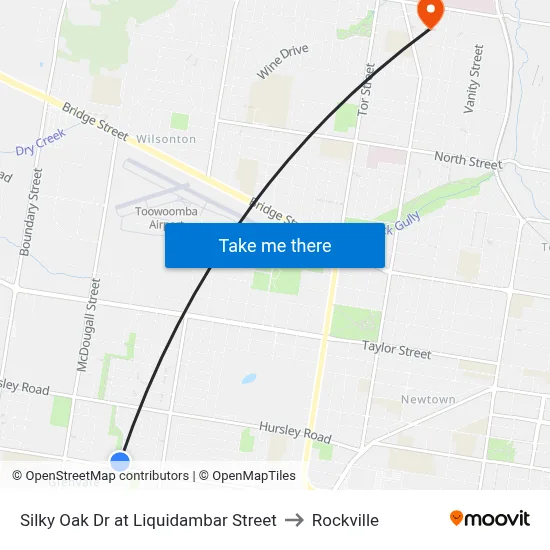 Silky Oak Dr at Liquidambar Street to Rockville map