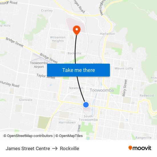 James Street Centre to Rockville map