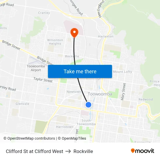 Clifford St at Clifford West to Rockville map