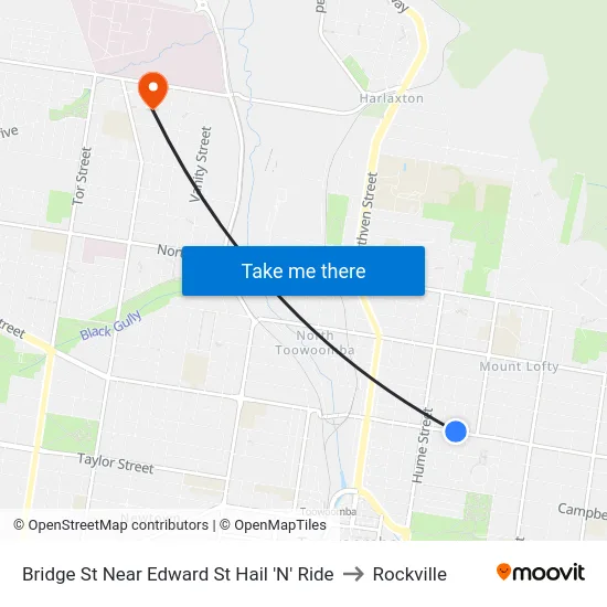 Bridge St Near Edward St Hail 'N' Ride to Rockville map