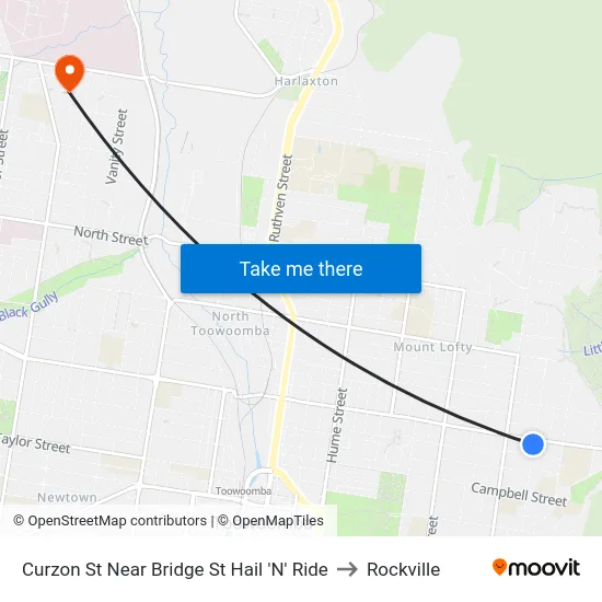 Curzon St Near Bridge St Hail 'N' Ride to Rockville map