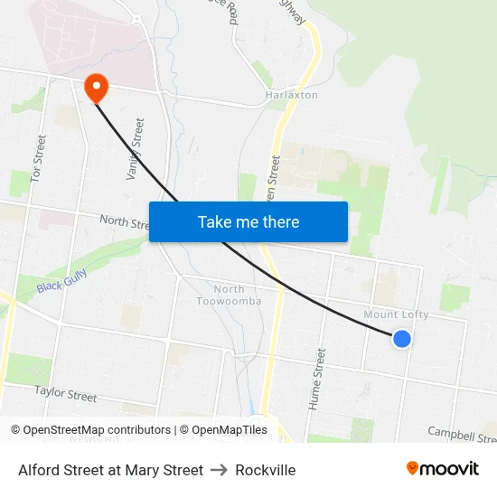 Alford Street at Mary Street to Rockville map