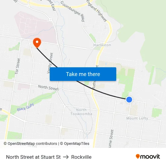 North Street at Stuart St to Rockville map