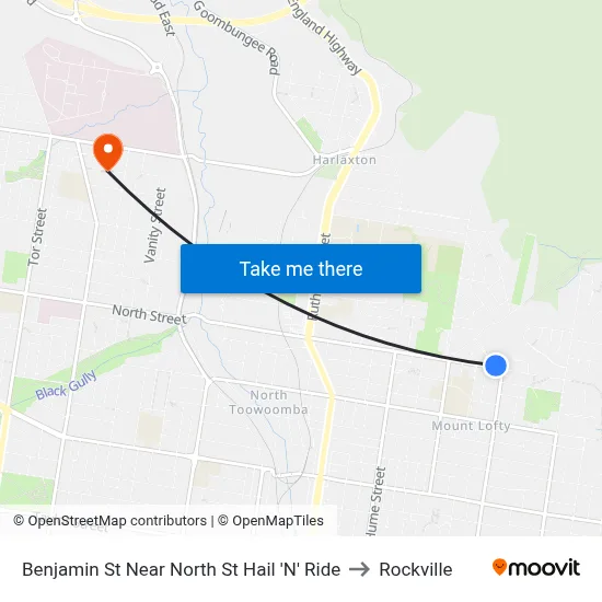 Benjamin St Near North St Hail 'N' Ride to Rockville map