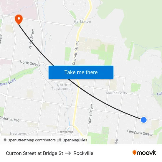 Curzon Street at Bridge St to Rockville map