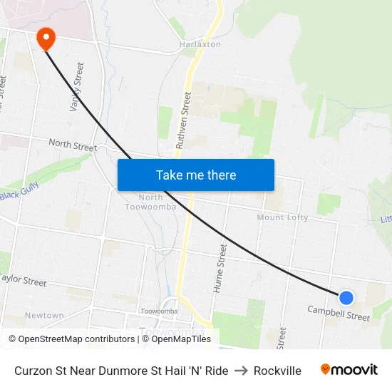 Curzon St Near Dunmore St Hail 'N' Ride to Rockville map
