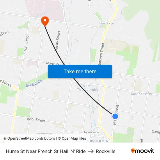 Hume St Near French St Hail 'N' Ride to Rockville map