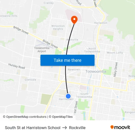 South St at Harristown School to Rockville map