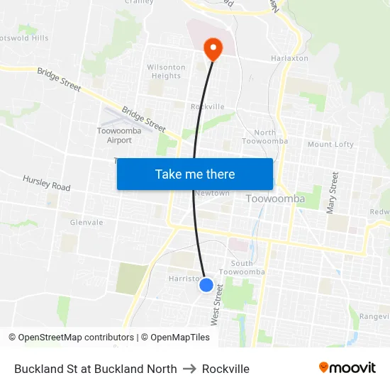 Buckland St at Buckland North to Rockville map