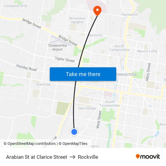 Arabian St at Clarice Street to Rockville map