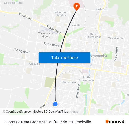 Gipps St Near Brose St Hail 'N' Ride to Rockville map