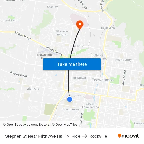 Stephen St Near Fifth Ave Hail 'N' Ride to Rockville map