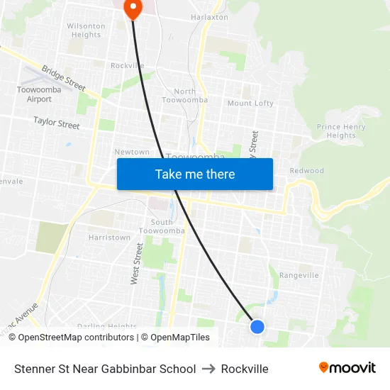 Stenner St Near Gabbinbar School to Rockville map