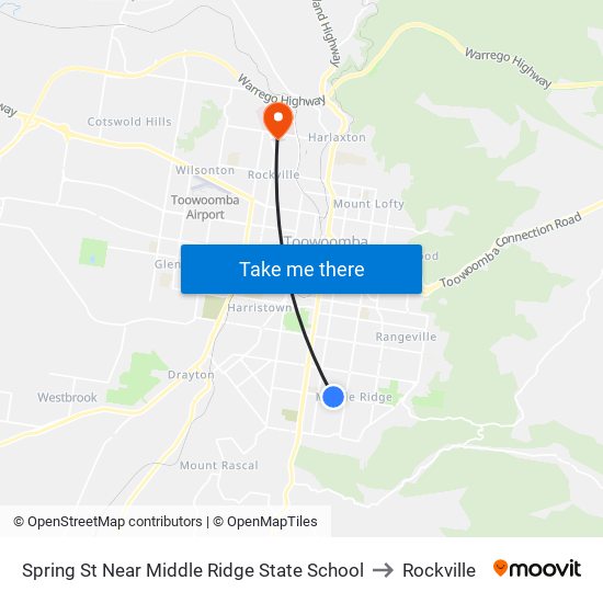 Spring St Near Middle Ridge State School to Rockville map