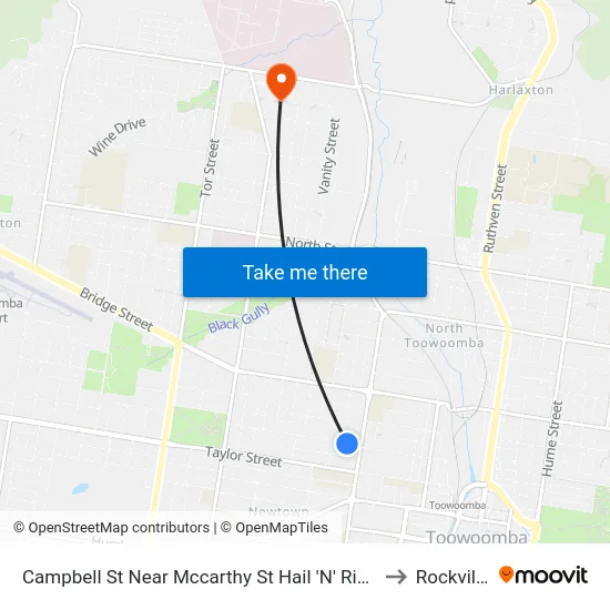 Campbell St Near Mccarthy St Hail 'N' Ride to Rockville map