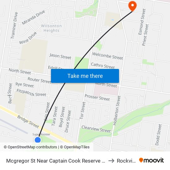 Mcgregor St Near Captain Cook Reserve Hnr to Rockville map
