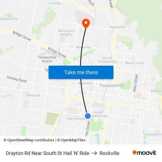 Drayton Rd Near South St Hail 'N' Ride to Rockville map