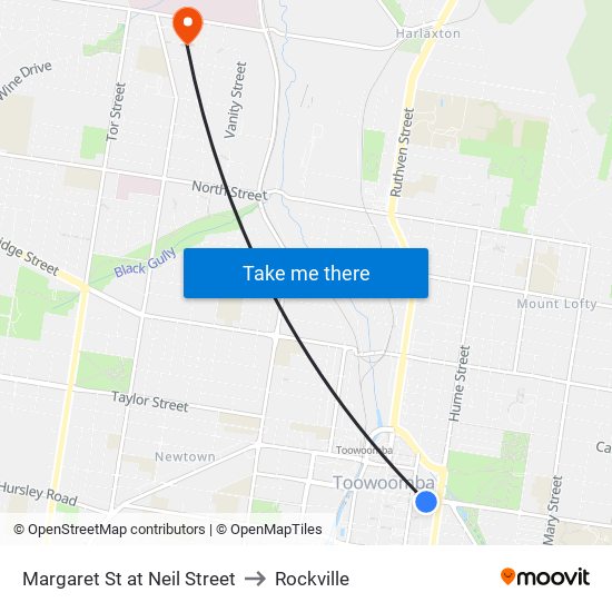 Margaret St at Neil Street to Rockville map