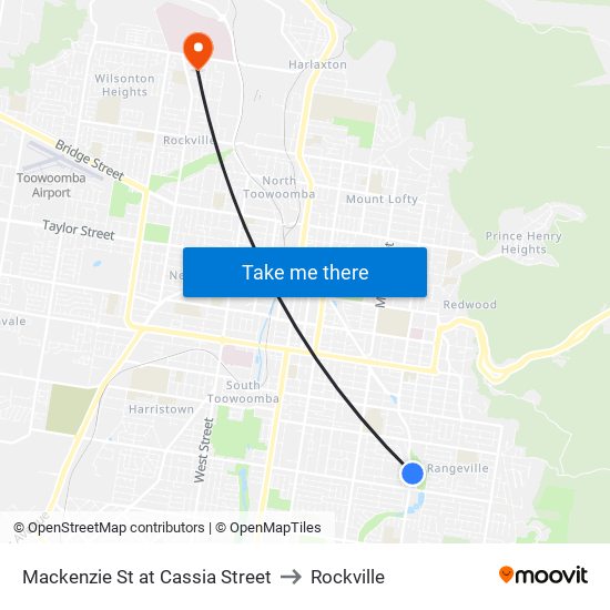 Mackenzie St at Cassia Street to Rockville map