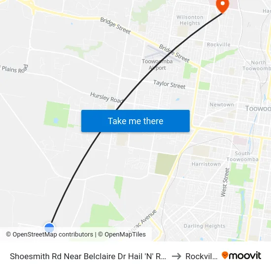 Shoesmith Rd Near Belclaire Dr Hail 'N' Ride to Rockville map
