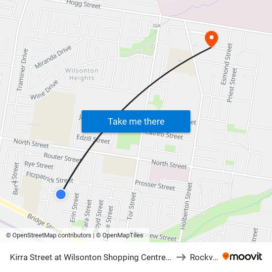 Kirra Street at Wilsonton Shopping Centre (Stop B) to Rockville map