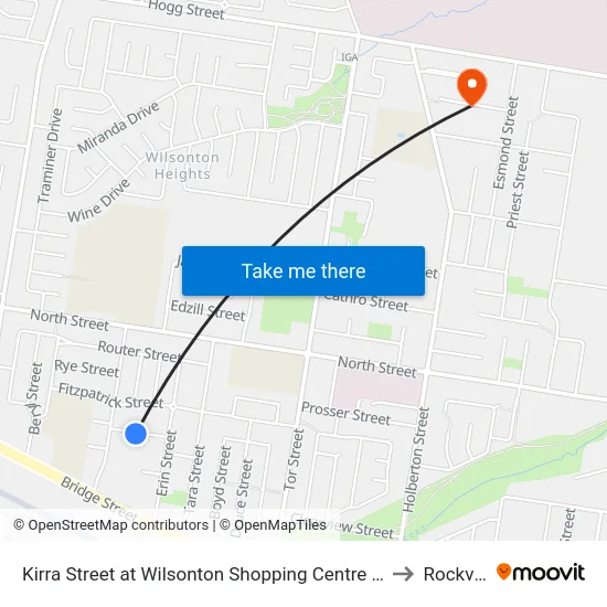 Kirra Street at Wilsonton Shopping Centre (Stop B) to Rockville map
