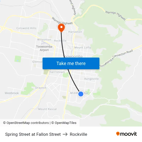 Spring Street at Fallon Street to Rockville map