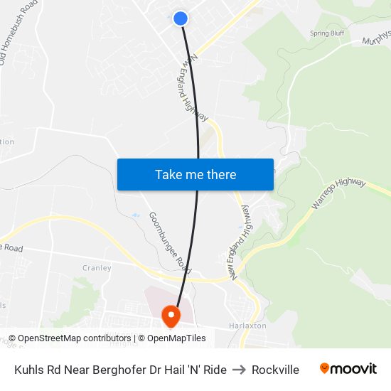 Kuhls Rd Near Berghofer Dr Hail 'N' Ride to Rockville map