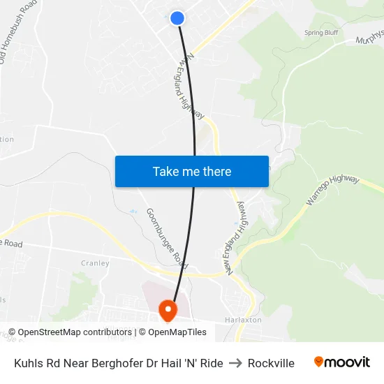 Kuhls Rd Near Berghofer Dr Hail 'N' Ride to Rockville map