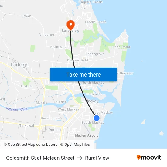 Goldsmith St at Mclean Street to Rural View map