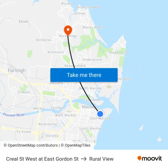 Creal St West at East Gordon St to Rural View map