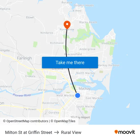 Milton St at Griffin Street to Rural View map