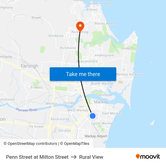 Penn Street at Milton Street to Rural View map