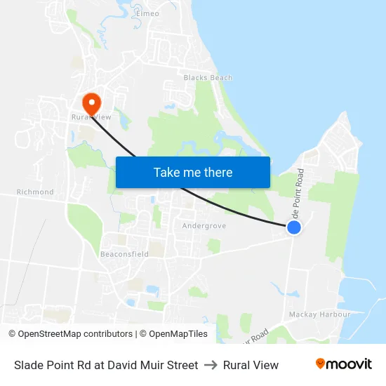 Slade Point Rd at David Muir Street to Rural View map