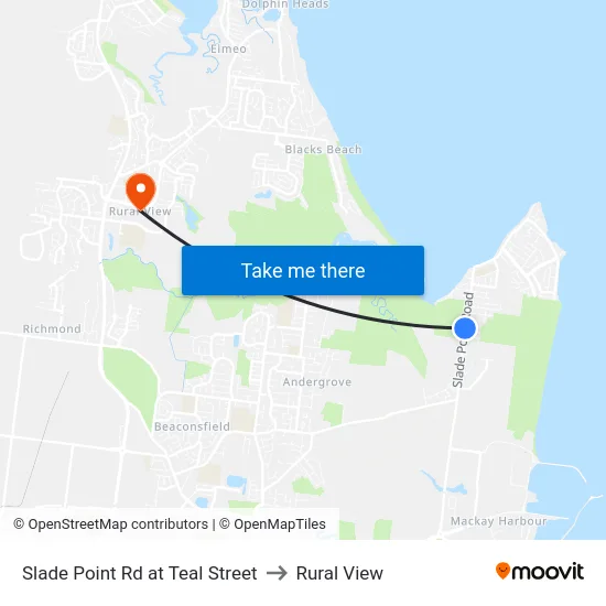 Slade Point Rd at Teal Street to Rural View map