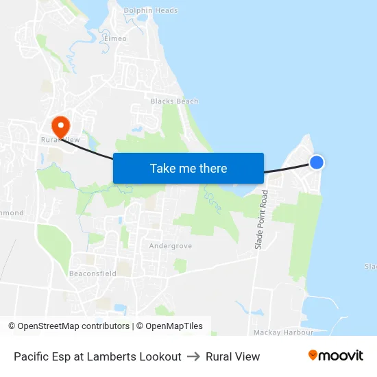 Pacific Esp at Lamberts Lookout to Rural View map