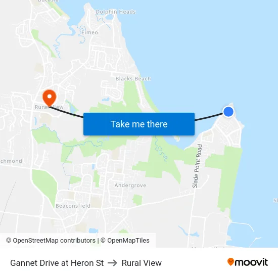 Gannet Drive at Heron St to Rural View map