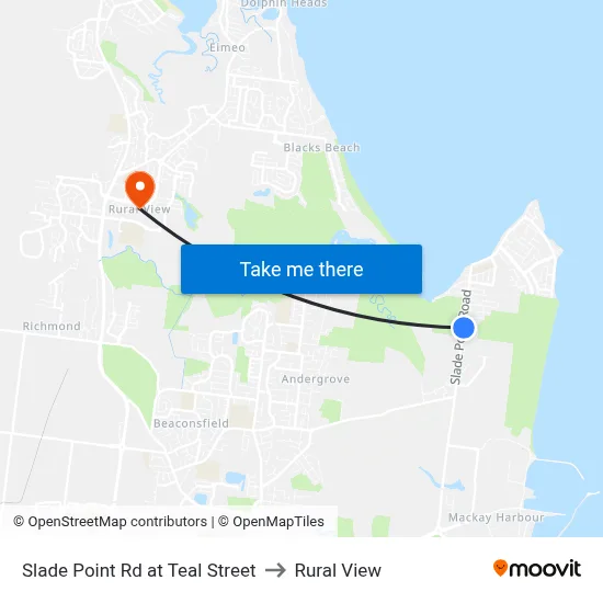 Slade Point Rd at Teal Street to Rural View map