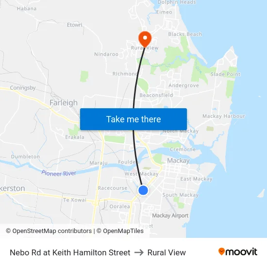 Nebo Rd at Keith Hamilton Street to Rural View map
