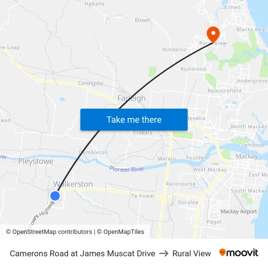 Camerons Road at James Muscat Drive to Rural View map