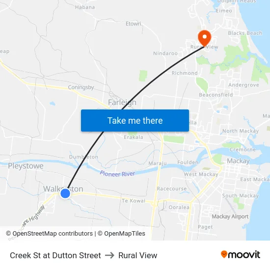 Creek St at Dutton Street to Rural View map