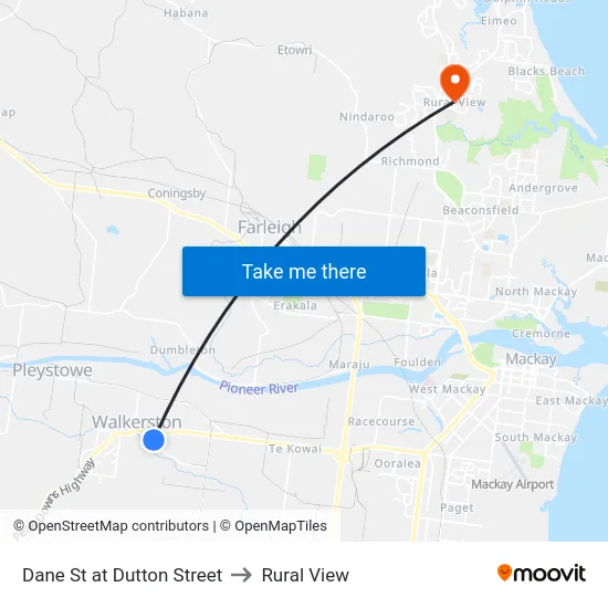 Dane St at Dutton Street to Rural View map