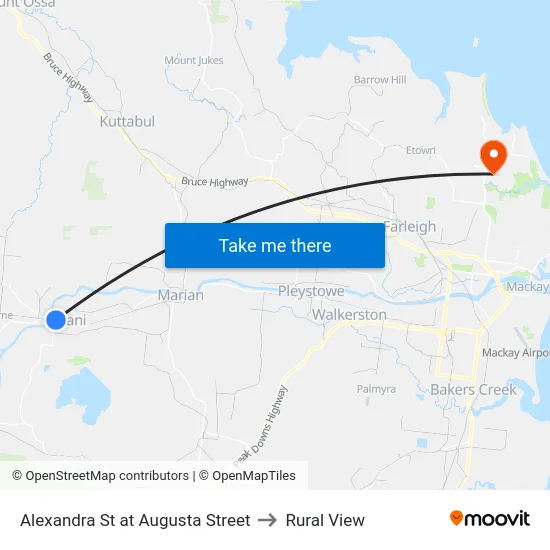 Alexandra St at Augusta Street to Rural View map