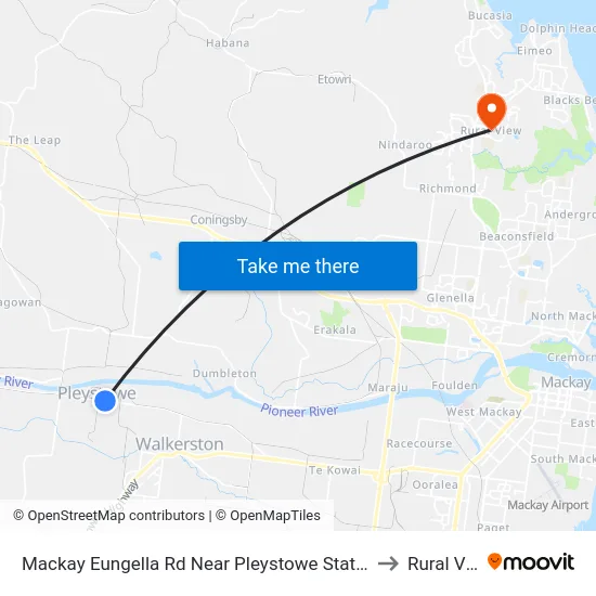 Mackay Eungella Rd Near Pleystowe Station Rd Hnr to Rural View map