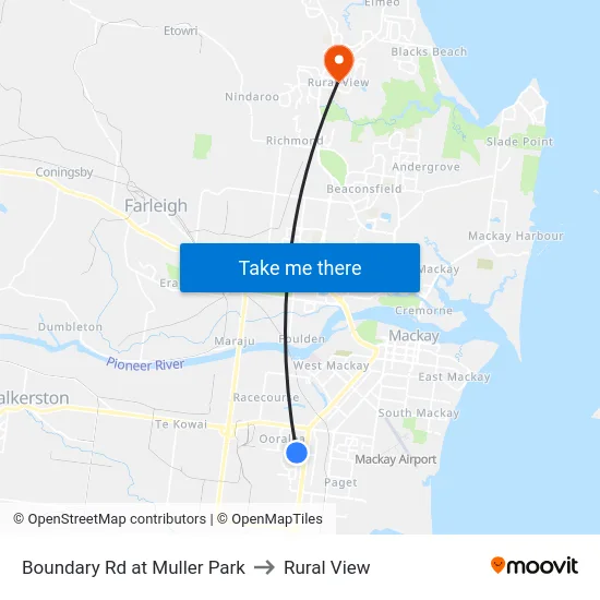 Boundary Rd at Muller Park to Rural View map