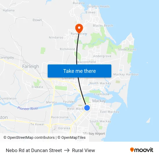 Nebo Rd at Duncan Street to Rural View map