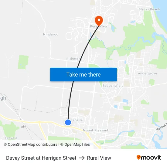 Davey Street at Herrigan Street to Rural View map