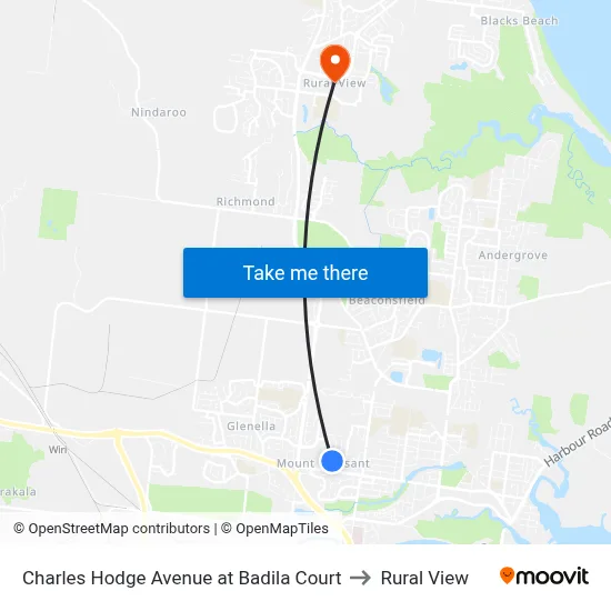 Charles Hodge Avenue at Badila Court to Rural View map